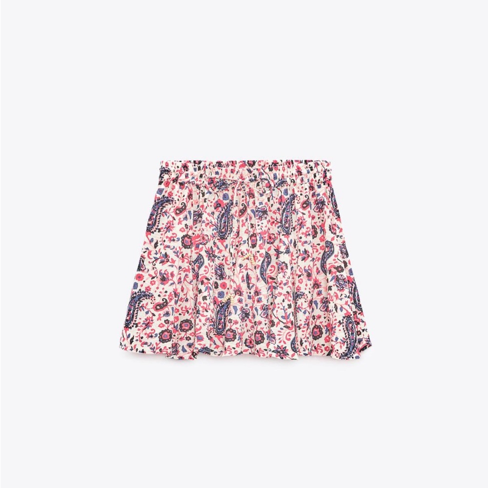 Zara Paisley Print Mini Skirt